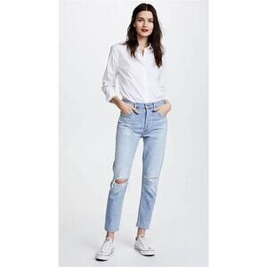 Citizens of Humanity Distressed Liya High Rise Classic Fit Crop Jeans Size 24